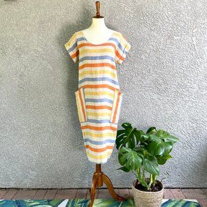 Meg Shop Striped Linen Sack Dress